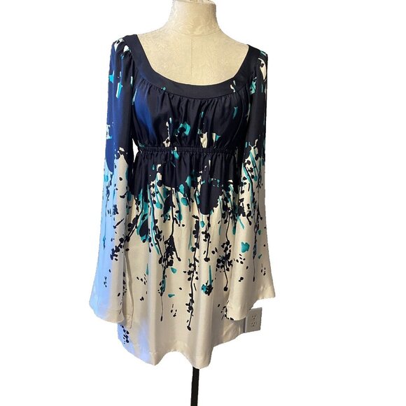 Anthropologie Susana Monaco Silk Dress Medium 6 8 10 Tuscana Cape Sleeve NWT - Picture 1 of 8